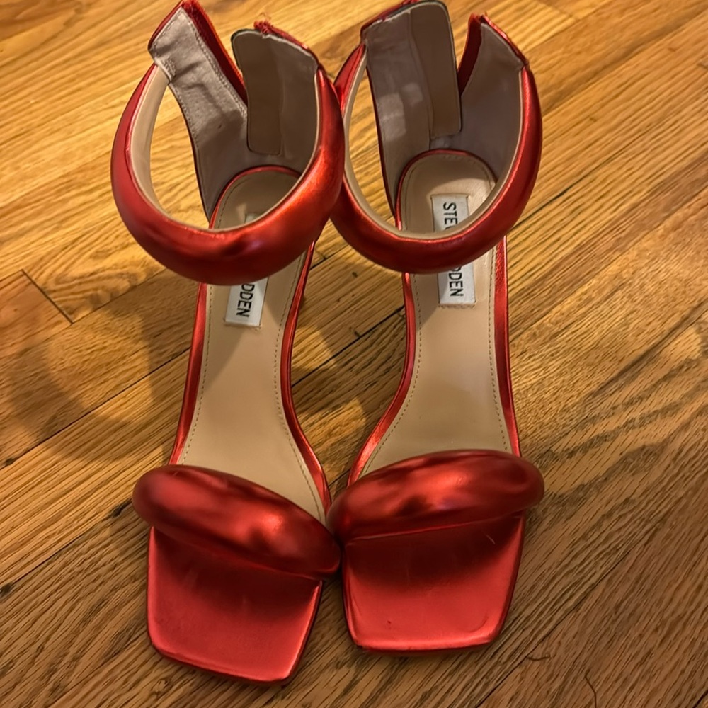 Steve Madden Red Satin Sandals